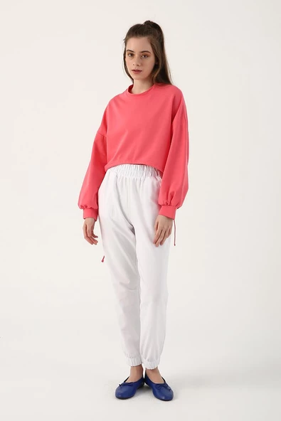 Beyaz-Jogger Eşofman Altı - 2