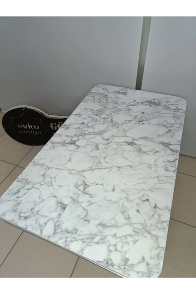 Tekerlekli Orta Sehpa, Orta Sehpa, Tekerlekli Sehpa, Metal Ayaklı Sehpa, Krom Sehpa, Dikdörtgen - Resim 6