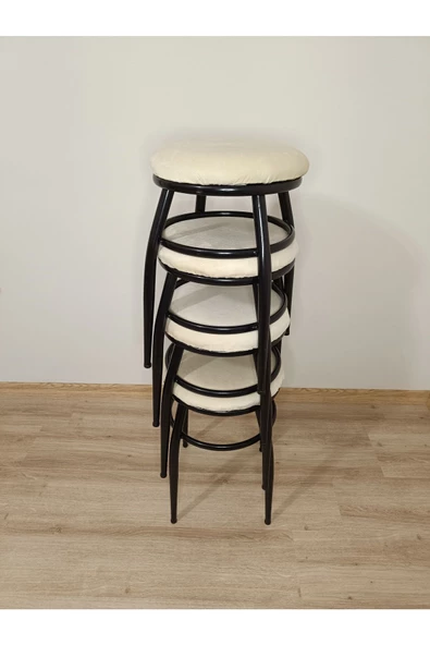 Tabure, Bar Taburesi, 6'lı Tabure, Metal Ayaklı Tabure, Iç Içe Geçebilen Tabure, Altılı Tabure - Resim 3