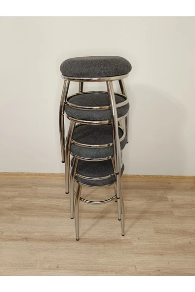 Tabure, Bar Taburesi, 6'lı Tabure, Metal Ayaklı Tabure, Iç Içe Geçebilen Tabure, Altılı Tabure - Resim 3