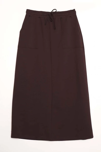 Kahve-İki Cepli Etek - Resim 6