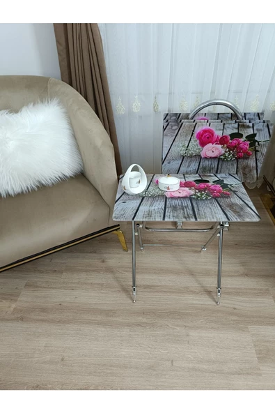 Çanta Zigon Sehpa, 4'lü Sehpa, Servis Sehpası, Camlı Sehpa, Krom Sehpa, Katlanır Sehpa - 5