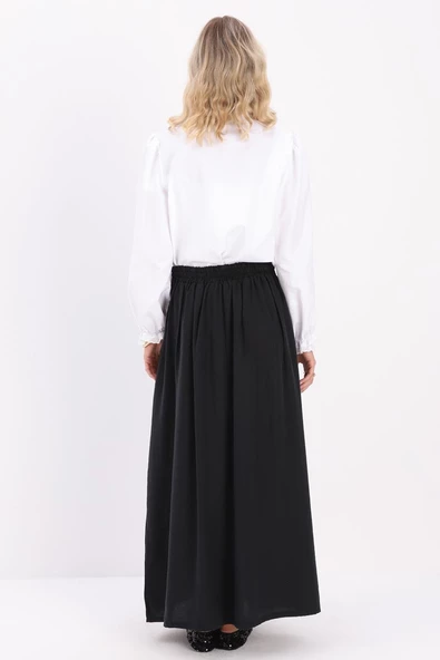 Siyah-Pileli Kloş Etek - Resim 4