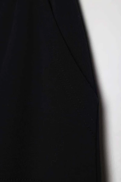 Siyah-Pamuklu İki Cepli Likralı Etek - Resim 5