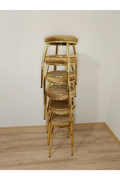 Tabure, Bar Taburesi, 6'lı Tabure, Metal Ayaklı Tabure, Iç Içe Geçebilen Tabure, Altılı Tabure - Resim 4