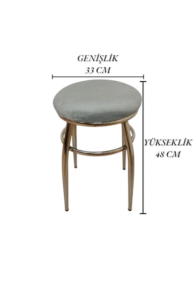 Tabure, Bar Taburesi, 2'li Tabure, Metal Ayaklı Tabure, Iç Içe Geçebilen Tabure, Ikili Tabure,gri - 7