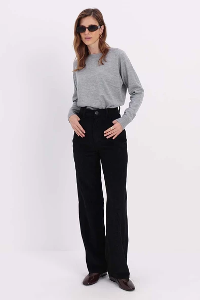 Siyah-Kumaş Mixli Pantolon ürün görseli 1