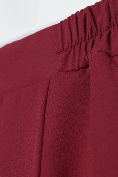 Vişne Çürüğü-Beli Lastikli Havuc Pantolon - Resim 5