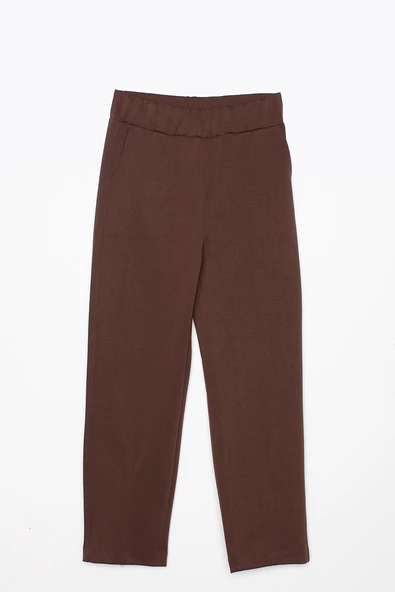 Kahve-Paçası Pensli Rahat Kalıp Pantolon - Resim 6