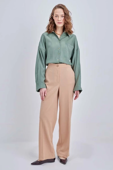 Kum-Beli Lastikli Cepli Likralı Pantolon ürün görseli 1