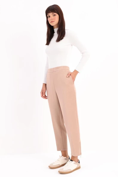 Vizon-Paçası Fermuarlı Likralı Pantolon - Resim 2