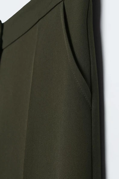 Haki-Likralı Cigarette Pantolon - 5