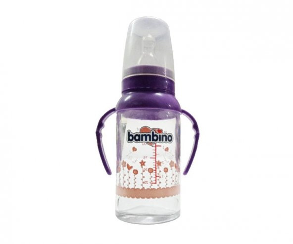 Bambino BE 015 Kulplu Cam Biberon 125 Ml - Mor