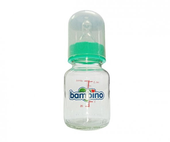 Bambino T-013 Desenli Cam Biberon 100 Ml - Yeşil
