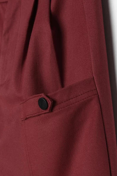 Gül Kurusu-Pamuklu Apolet Detaylı Çıtçıtlı Likralı Kargo Pantolon - Resim 6