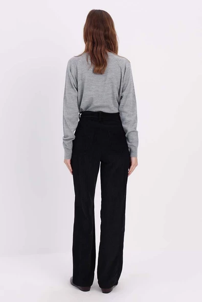 Siyah-Kumaş Mixli Pantolon - Resim 4