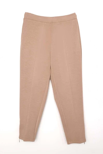 Vizon-Paçası Fermuarlı Likralı Pantolon - Resim 5