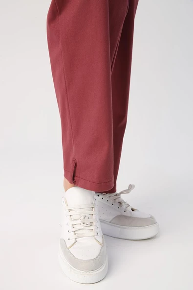 Gül Kurusu-Pamuklu Apolet Detaylı Çıtçıtlı Likralı Kargo Pantolon - Resim 7