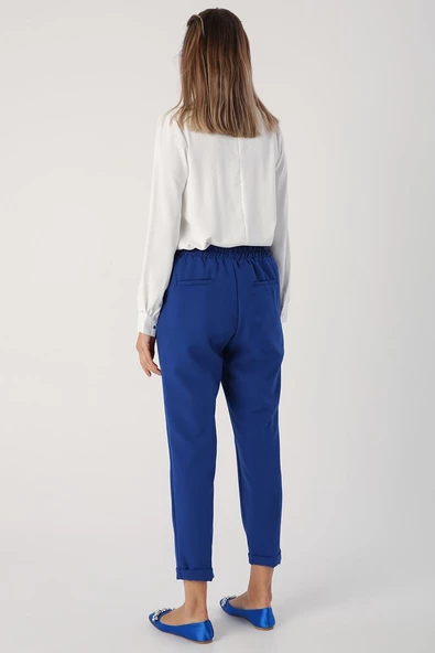 Saks-Beli Lastikli Havuc Pantolon - Resim 4