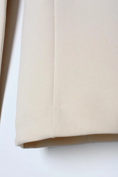 Krem-Paçası Pensli Rahat Kalıp Pantolon - Resim 7