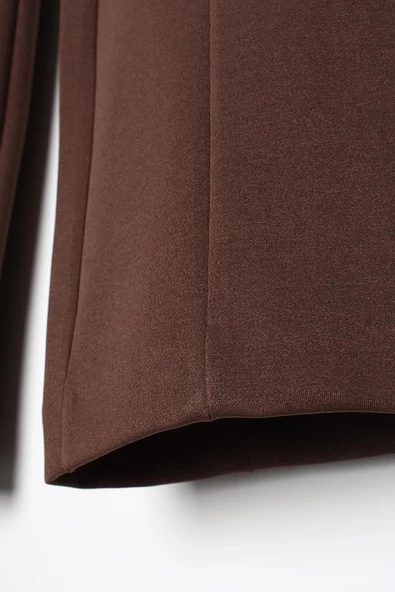 Kahve-Paçası Pensli Rahat Kalıp Pantolon - Resim 7