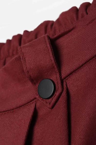 Gül Kurusu-Pamuklu Apolet Detaylı Çıtçıtlı Likralı Kargo Pantolon - Resim 5