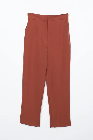 Kiremit-Paçası Yırtmaçlı Pantolon - Resim 5