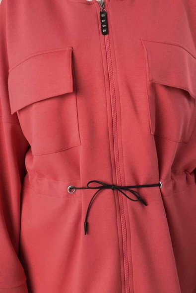 Gül-Belden Büzgülü Cepli Ceket - Resim 6