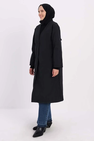 Siyah-V YAKA ŞİŞME GİY ÇIK - Resim 3