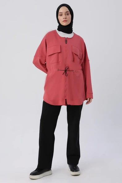 Gül-Belden Büzgülü Cepli Ceket - Resim 5