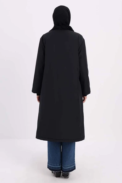 Siyah-V YAKA ŞİŞME GİY ÇIK - Resim 4