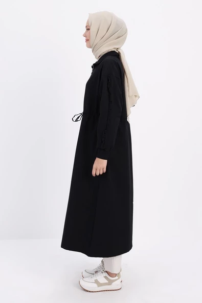 Siyah-Büzgülü Fermuarlı Kap - 3