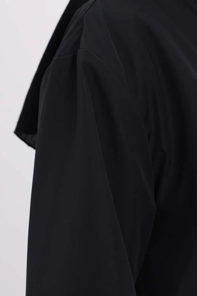 Siyah-V YAKA ŞİŞME GİY ÇIK - Resim 5