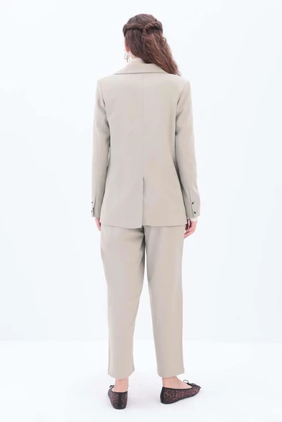 Bej-Astarlı Blazer Ceket - Resim 4