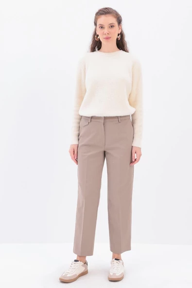 Olive-Süs Cep Kapaklı Pensli Havuç Pantolon - Resim 2