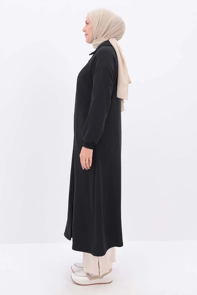 Siyah-Kuplu Şömiziye Yakalı Ferace - 3