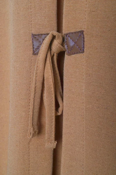 Camel-Bağlama Detaylı Keten Kap - 7