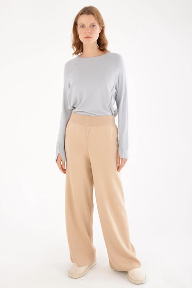 Bej-Bol Paça Triko Pantolon - Resim 2