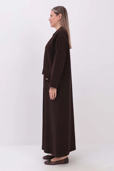 Acı Kahve-Cepli Hakim Yaka Ferace - Resim 3