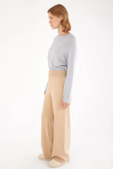 Bej-Bol Paça Triko Pantolon - Resim 3