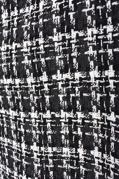 Siyah-Kadife Düğmeli Gömlek Yaka Tüvit Ceket - 8