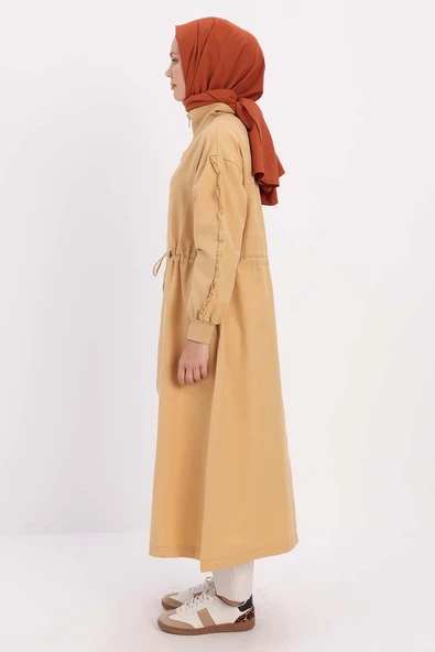 Sarı-Büzgülü Fermuarlı Kap - 3