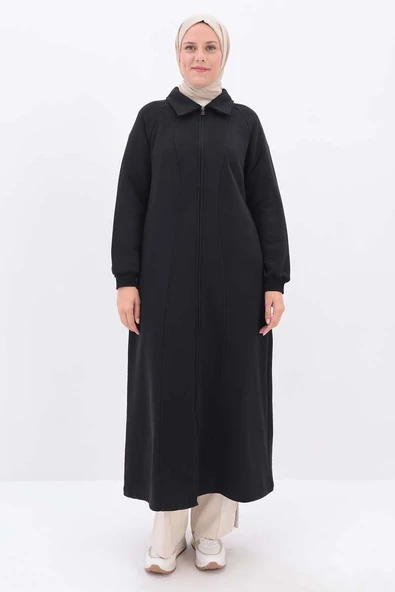 Siyah-Kuplu Şömiziye Yakalı Ferace - 2