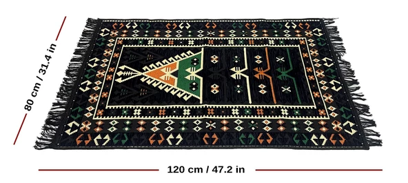 Shark Anadolu Seccade Kilim 16 Siyah - 3