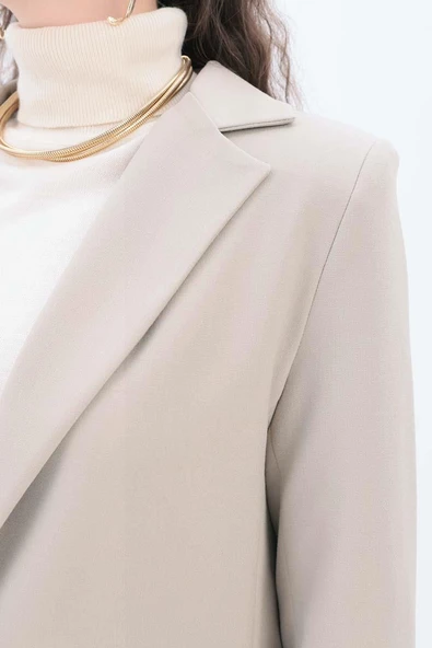 Bej-Astarlı Blazer Ceket - Resim 5