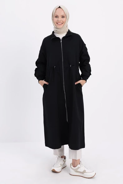 Siyah-Büzgülü Fermuarlı Kap - 2