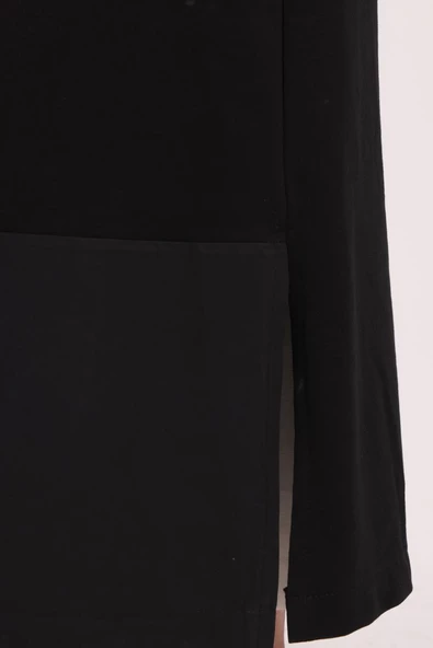 Siyah-FERMUARLI ETEK UCU GARNİLİ FERACE - Resim 5