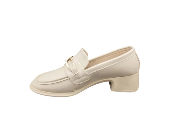 Ventes 4cm Kalın Topuk Tokalı Günlük Kadın Loafer Makosen Ayakkabı - 6