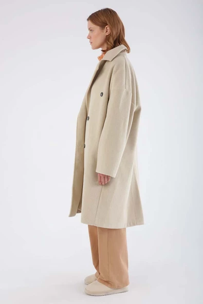 Taş-Arkadan Yırtmaçlı Kaşe Kaban - 3