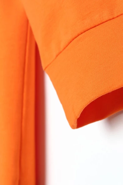 Turuncu-Fermuarlı Sweat Hırka - 5